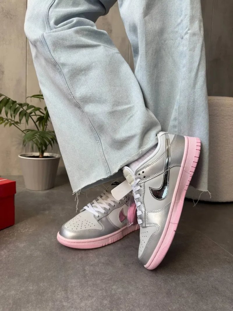 Кросівки Nike Dunk Low LX Metallic Silver Pink Foam жіночі кросівки найк сб данк — фото 5