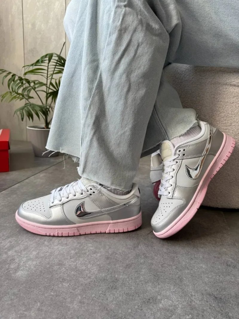 Кросівки Nike Dunk Low LX Metallic Silver Pink Foam жіночі кросівки найк сб данк — фото 6