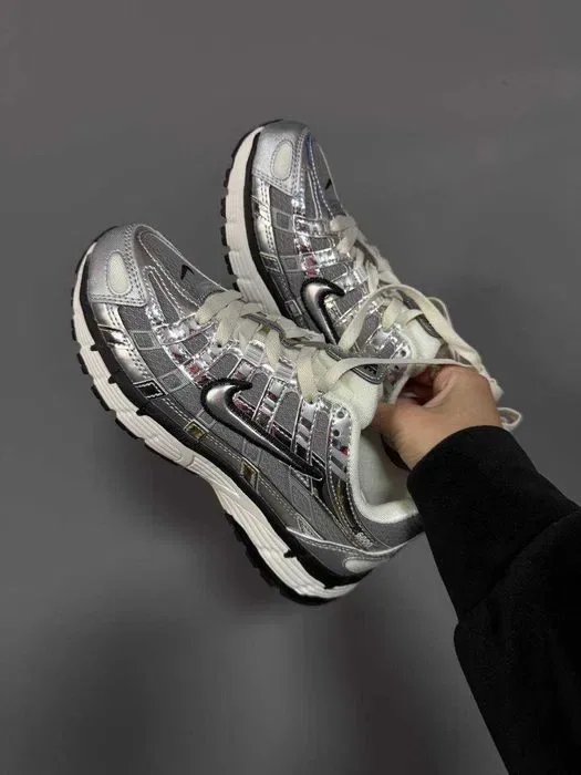 Кросівки Nike P-6000 Silver-Black premium | Кроссовки Найк жіночі чоловічі — фото 6