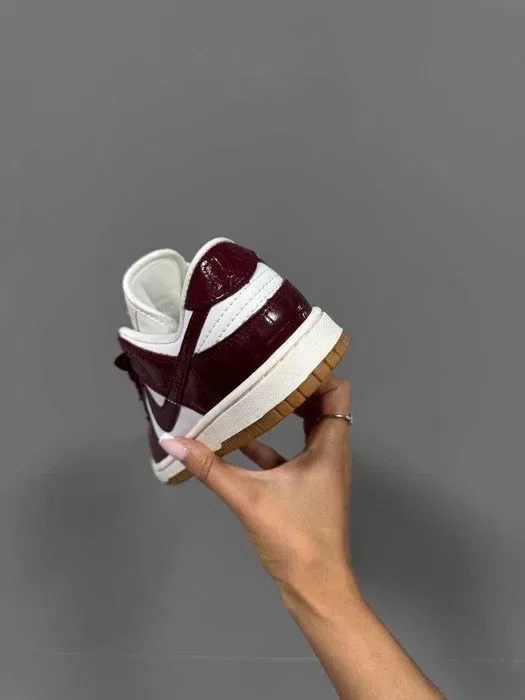 Кросівки Nike SB Dunk Burgundy Croc premium | Кроссовки Найк жіночі чоловічі — фото 4