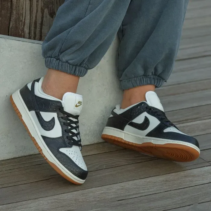 Кросівки Nike SB Dunk Croc Black/White premium | Кроссовки Найк жіночі чоловічі — фото 2