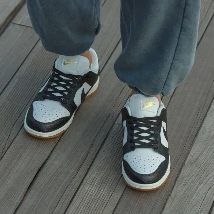 Кросівки Nike SB Dunk Croc Black/White premium | Кроссовки Найк жіночі чоловічі — фото 3