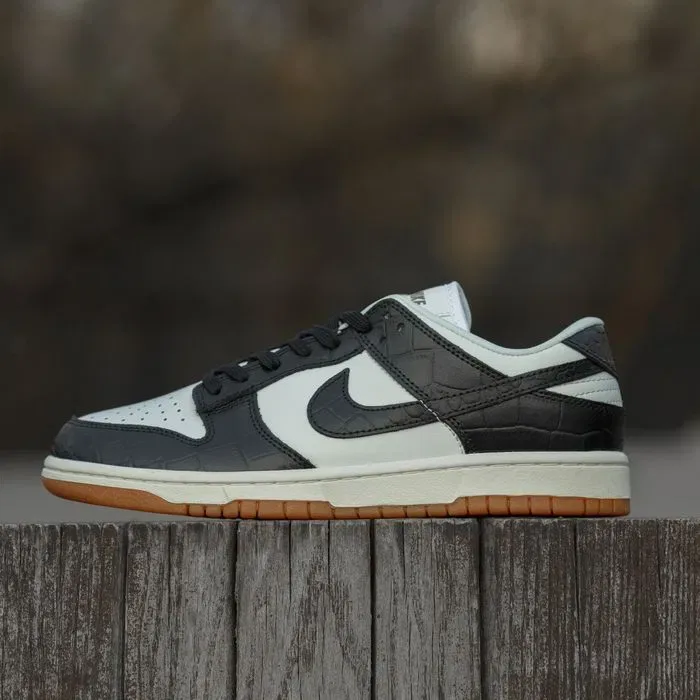 Кросівки Nike SB Dunk Croc Black/White premium | Кроссовки Найк жіночі чоловічі — фото 6