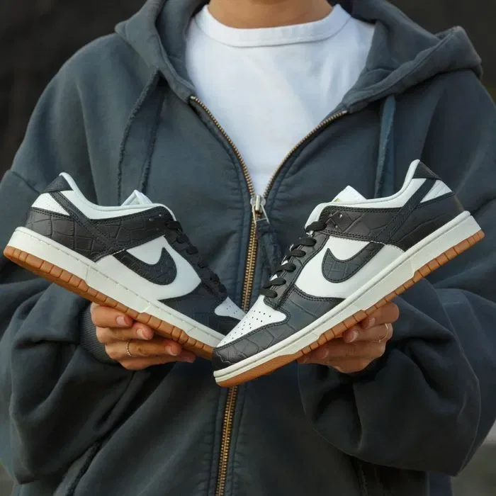 Кросівки Nike SB Dunk Croc Black/White premium | Кроссовки Найк жіночі чоловічі — фото 7