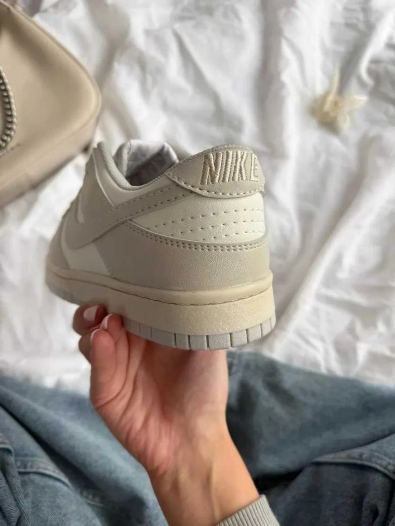Кросівки Nike SB Dunk Light Bone Beige жіночі бежеві Найк Данк шкіряні демісезонні кеди | Женские кеды Данки кроссовки бежевые кожаные 36 37 38 39 — фото 5