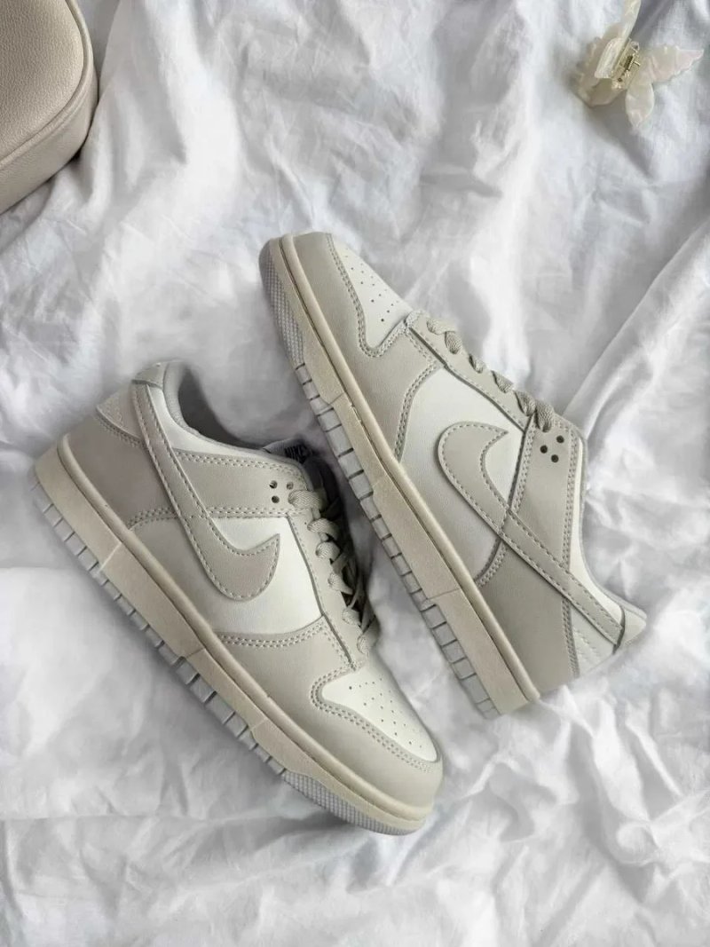 Кросівки Nike SB Dunk Light Bone Beige жіночі бежеві Найк Данк шкіряні демісезонні кеди | Женские кеды Данки кроссовки бежевые кожаные 36 37 38 39 — фото 6