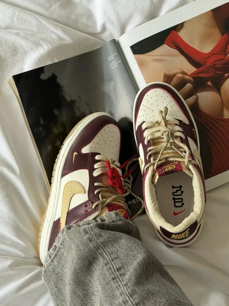 Кросівки Nike SB Dunk Low Bordo трендові жіночі кросівки найк сб данк бордові — фото 3