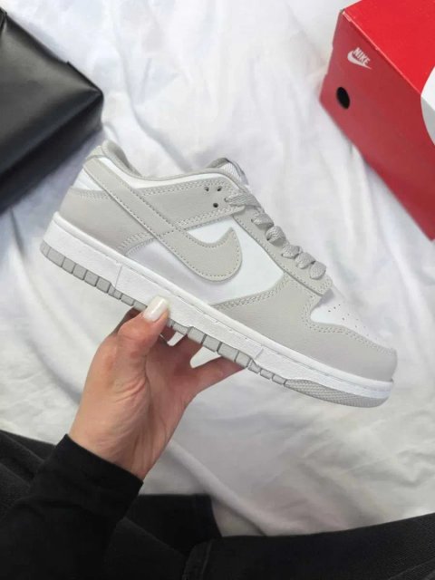 Кросівки Nike SB Dunk Low Grey White жіночі сірі з білим Найк Данк шкіряні демісезонні | Женские кроссовки Данки серые кеды кожаные 36 37 38 39 40