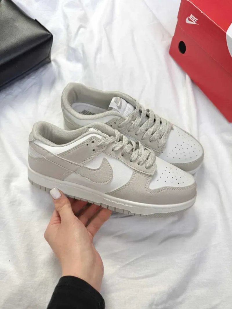 Кросівки Nike SB Dunk Low Grey White жіночі сірі з білим Найк Данк шкіряні демісезонні | Женские кроссовки Данки серые кеды кожаные 36 37 38 39 40 — фото 2