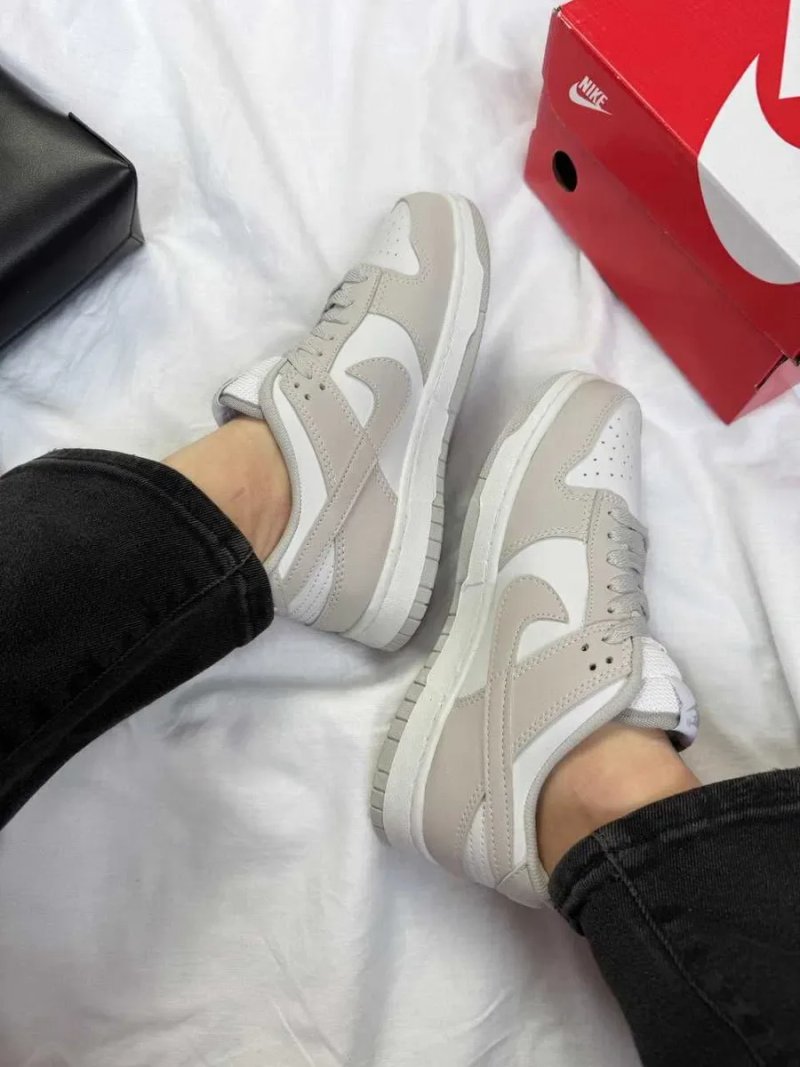 Кросівки Nike SB Dunk Low Grey White жіночі сірі з білим Найк Данк шкіряні демісезонні | Женские кроссовки Данки серые кеды кожаные 36 37 38 39 40 — фото 6