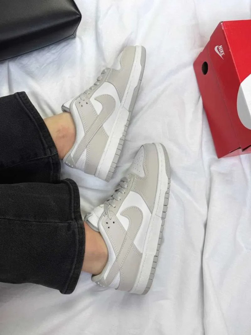 Кросівки Nike SB Dunk Low Grey White жіночі сірі з білим Найк Данк шкіряні демісезонні | Женские кроссовки Данки серые кеды кожаные 36 37 38 39 40 — фото 7