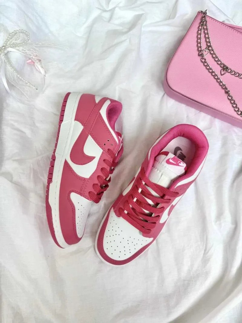 Кросівки Nike SB Dunk Low Pink White жіночі рожеві Найк Данк шкіряні демісезонні кеди | Женские кроссовки Данки кеды розовые 36 37 38 39 — фото 4