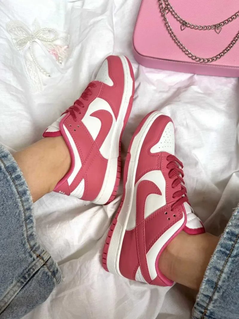 Кросівки Nike SB Dunk Low Pink White жіночі рожеві Найк Данк шкіряні демісезонні кеди | Женские кроссовки Данки кеды розовые 36 37 38 39 — фото 5