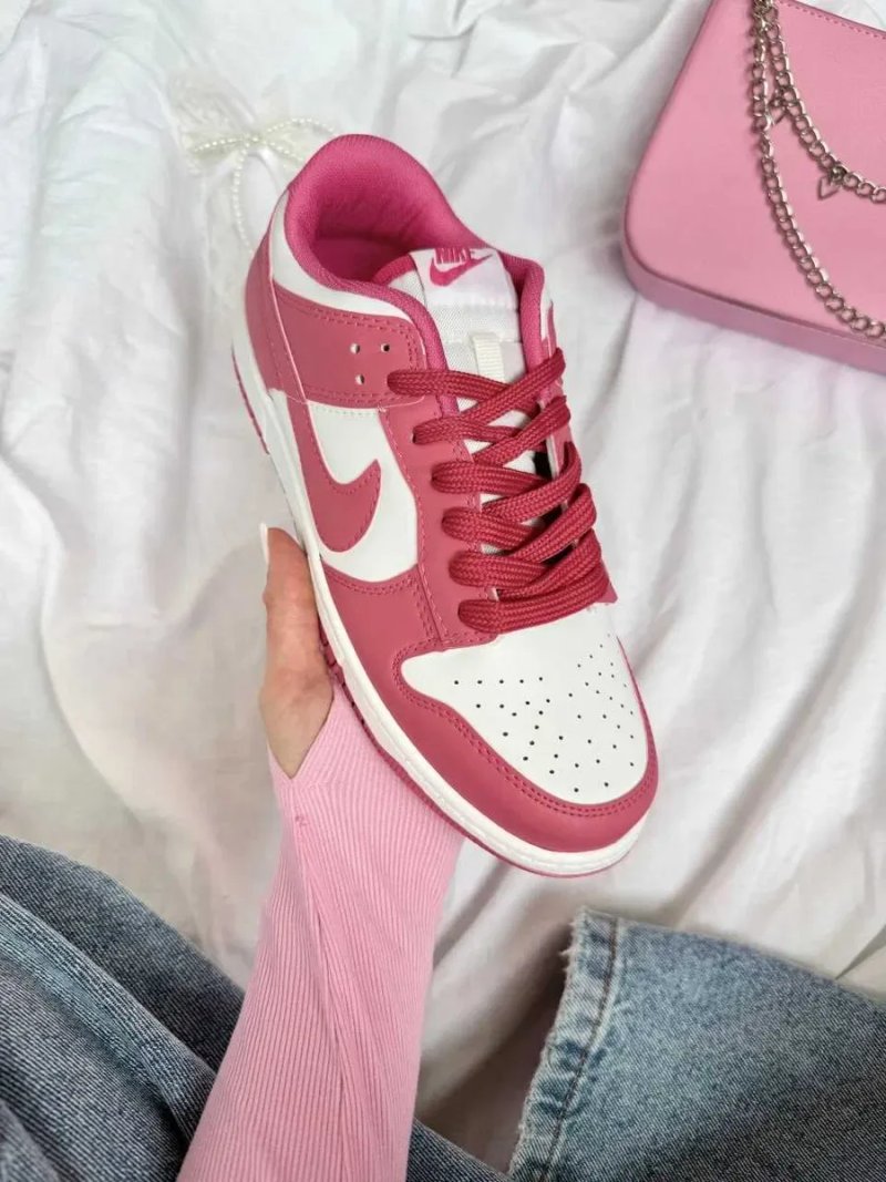 Кросівки Nike SB Dunk Low Pink White жіночі рожеві Найк Данк шкіряні демісезонні кеди | Женские кроссовки Данки кеды розовые 36 37 38 39 — фото 6