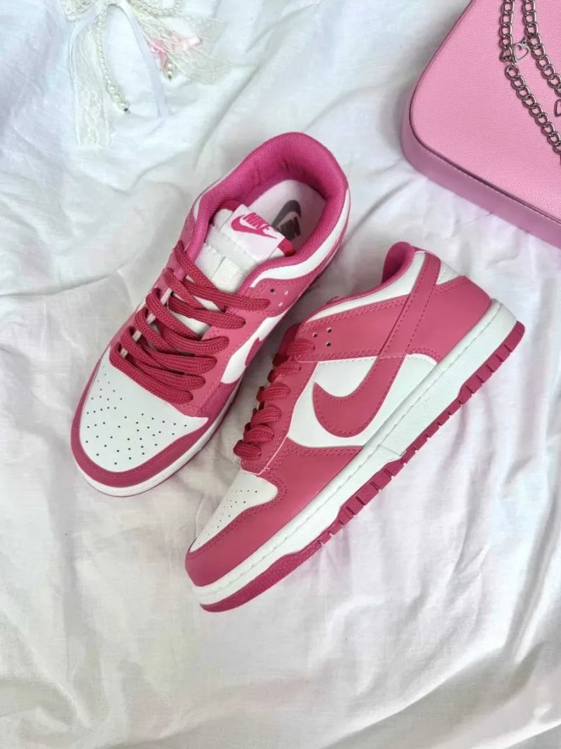 Кросівки Nike SB Dunk Low Pink White жіночі рожеві Найк Данк шкіряні демісезонні кеди | Женские кроссовки Данки кеды розовые 36 37 38 39 — фото 8