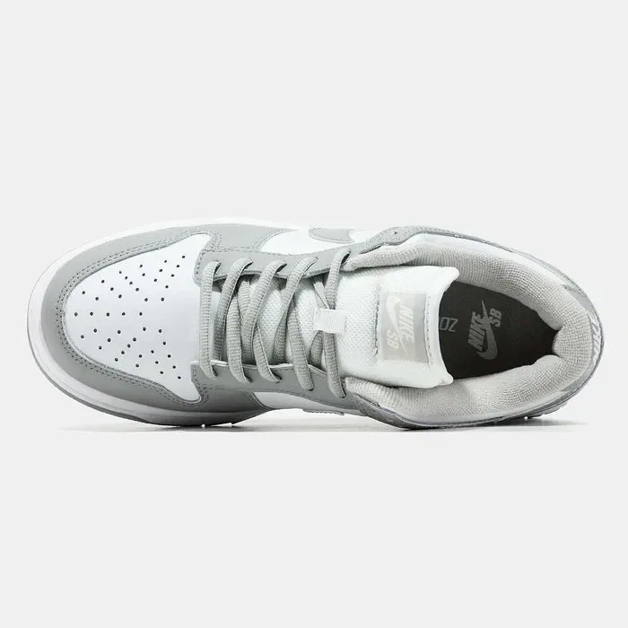 Кросівки Nike SB Dunk low White/Grey premium | Кроссовки Найк чоловічі жіночі — фото 4