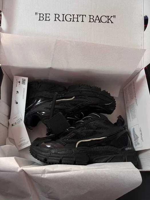 Кросівки OFF-White Be Right Back Triple Black premium | Кроссовки жіночі чоловічі — фото 2
