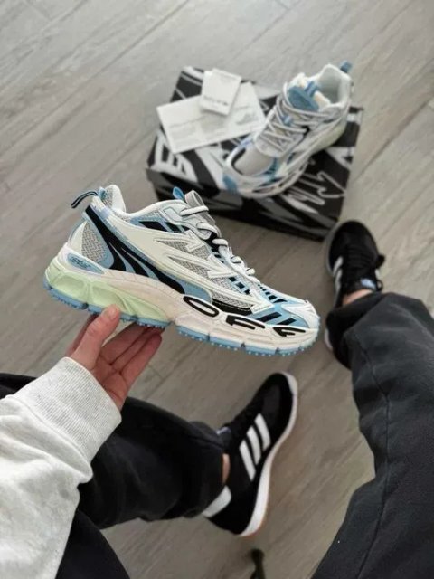 Кросівки Off-White Be Right White/Blue premium | Кроссовки жіночі чоловічі