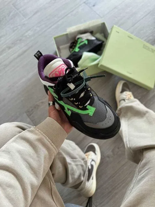 Кросівки OFF-WHITE Odsy-1000 Black/Green (люкс якість) | Кроссовки чоловічі — фото 2