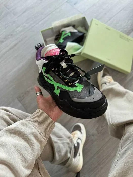 Кросівки OFF-WHITE Odsy-1000 Black/Green (люкс якість) | Кроссовки чоловічі — фото 5