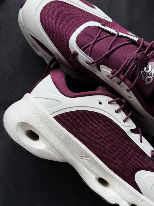 Кросівки ON Cloudsolo White/Burgundy premium | Кроссовки жіночі чоловічі — фото 3