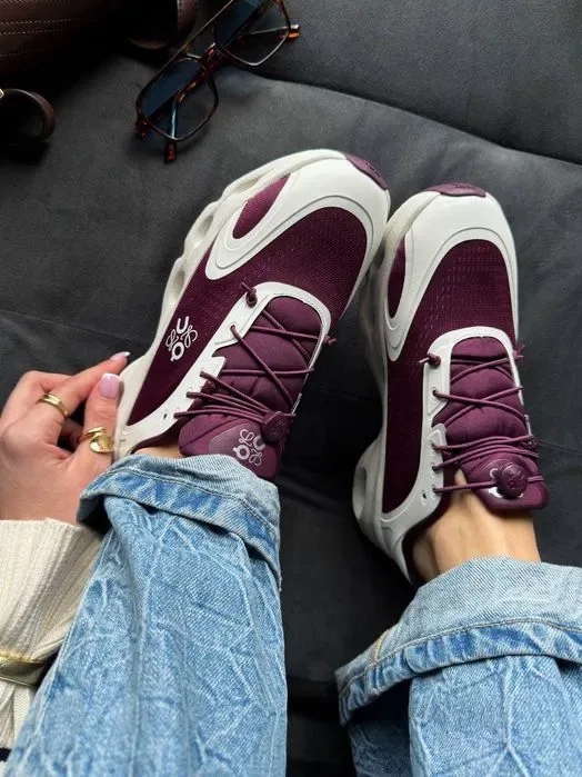 Кросівки ON Cloudsolo White/Burgundy premium | Кроссовки жіночі чоловічі — фото 7