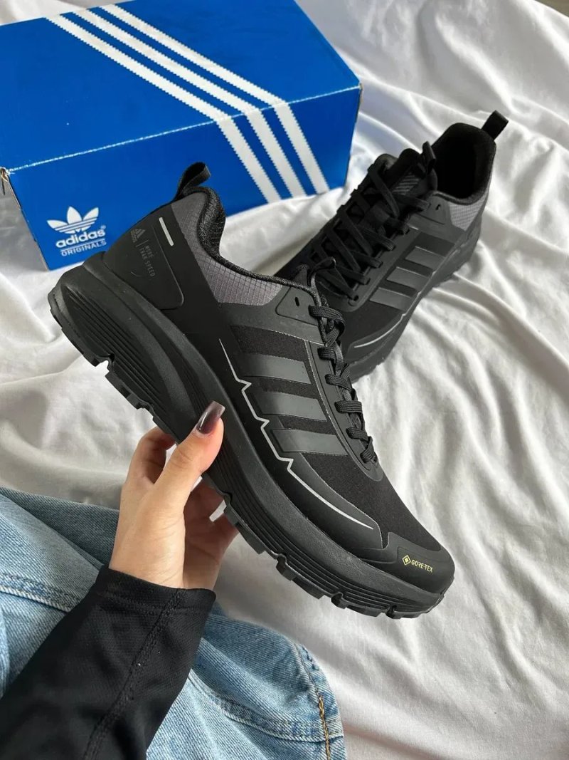 Кросівки осінні Adidas Gore-Tex All Black premium | Кроссовки Адидас чоловічі — фото 7