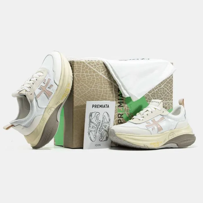 Кросівки Premiata HILL White/Beige premium | Кроссовки жіночі — фото 8
