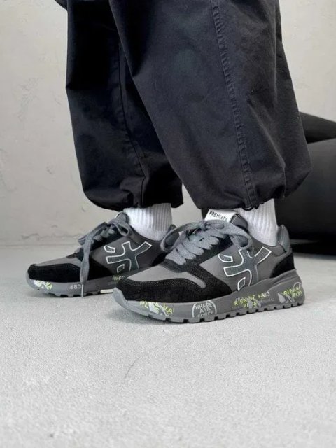 Кросівки Premiata Mick Black/Grey premium | Кроссовки чоловічі