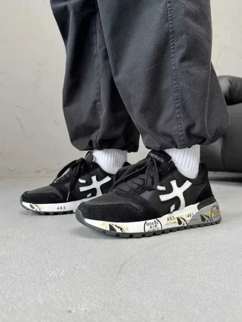 Кросівки Premiata Mick Black/White premium | Кроссовки чоловічі