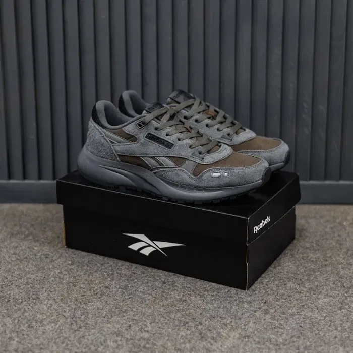 Кросівки Reebok Classic Leather Grey/Brown premium | Кроссовки чоловічі жіночі — фото 6