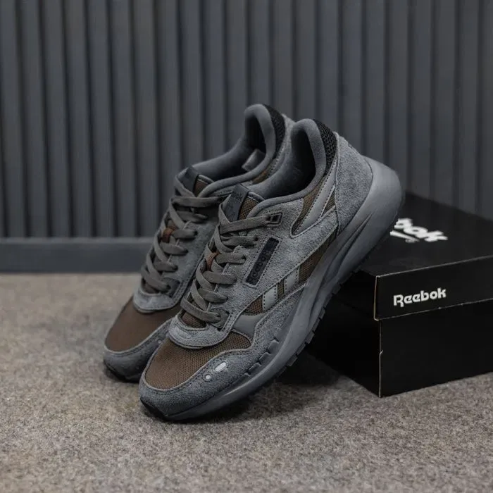 Кросівки Reebok Classic Leather Grey/Brown premium | Кроссовки чоловічі жіночі — фото 7