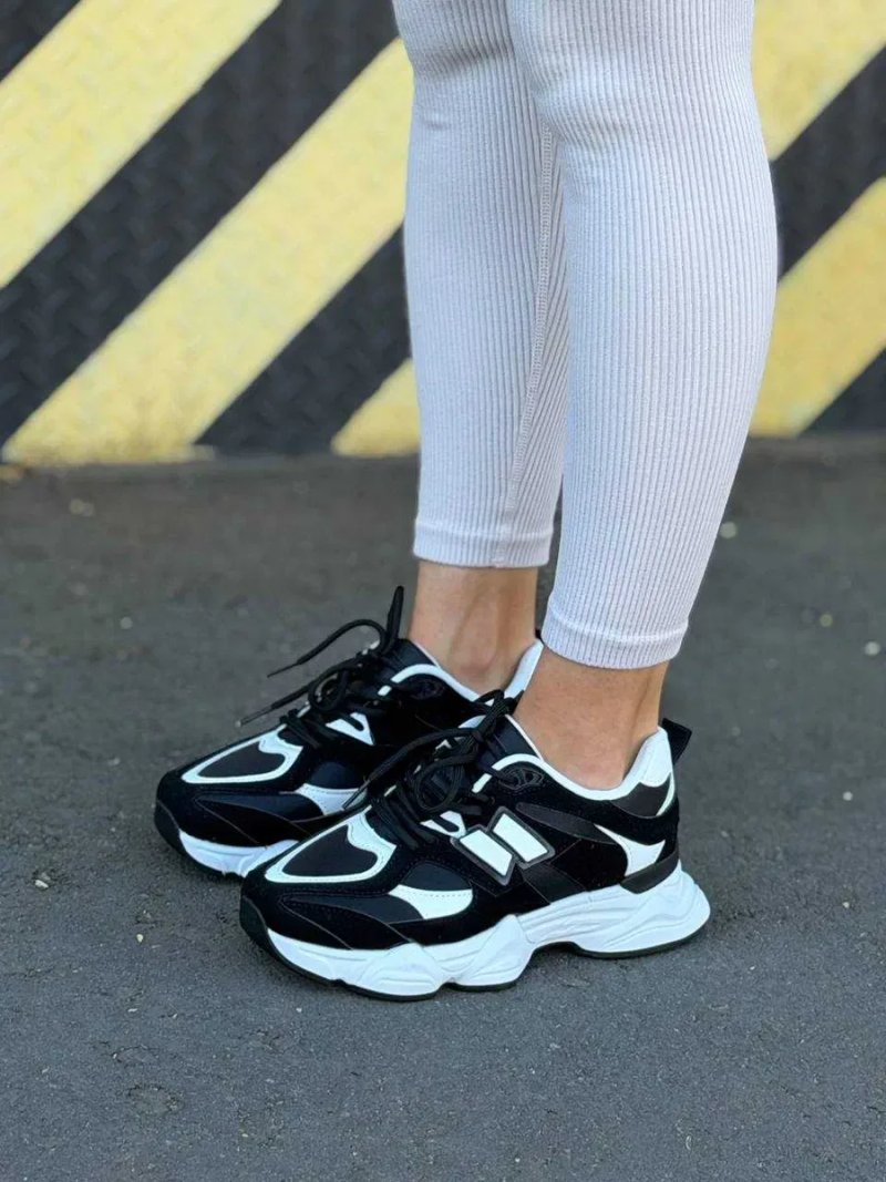 Кросівки жіночі Stilli (36-41) — чорні, замша, шкіра | у стилі New Balance 9060, на осінь, шкіряні — фото 8