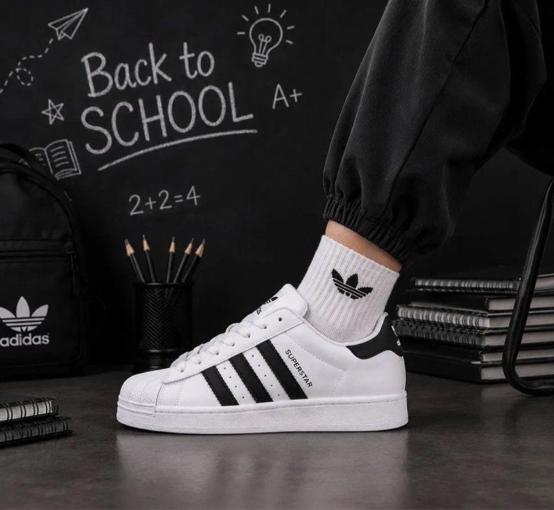Кросовки адидас суперстар / трендовые молодежные кросовки Адидас / adidad superstar / кожаные / вечная класика / суперстары недорого — фото 6
