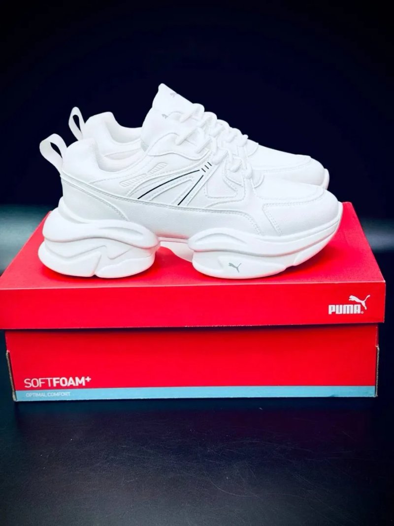 кросовки пума • Puma новинка • жіночі кросівки пума • незвичний дизайн • літні красовки Puma • шкіра • легкі білі кросовки — фото 2