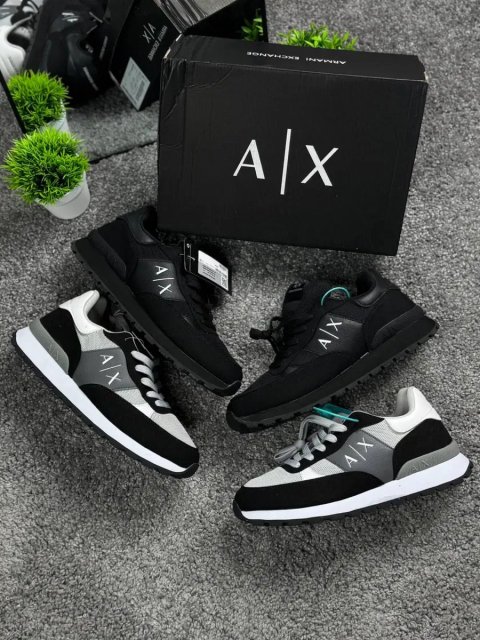 Кроссовки Armani Exchange черные мужские кроссовки Армани Ексчендж серые 45 размер Емпори Армани кеды | Кросівки Armani Excnahge чоловічі кеди Армані