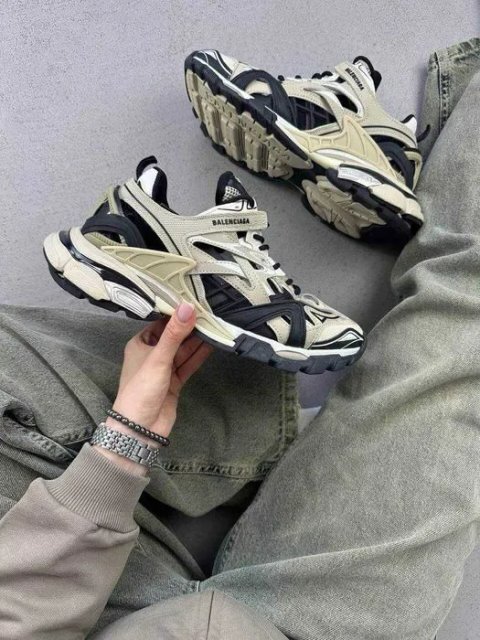 Кроссовки Balenciaga Track 2.0 Beige/Black premium | Кроссовки жіночі чоловічі