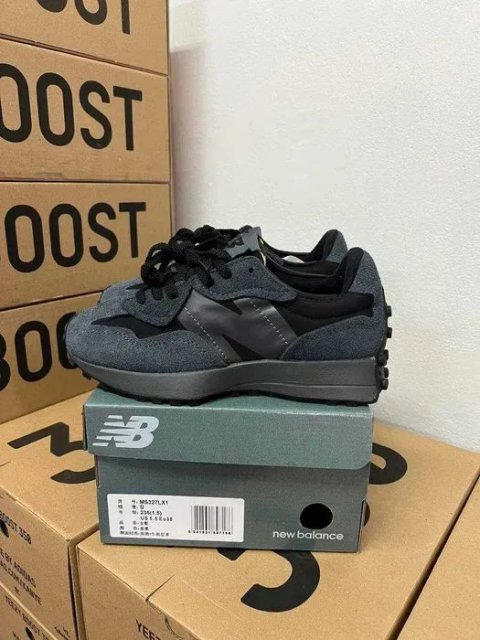 Кроссовки New Balance 327 full black / Нью беленс 327 черные 38 39 40 41 42 43
