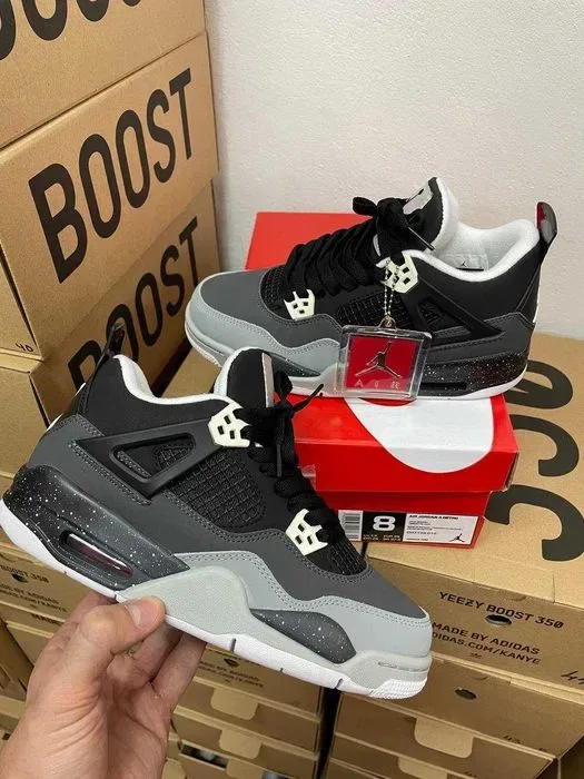 Кроссовки Nike Jordan 4 grey / Джордан серые высокие 37 38 39 40 — фото 2