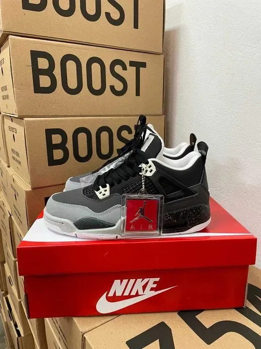 Кроссовки Nike Jordan 4 grey / Джордан серые высокие 37 38 39 40 — фото 3