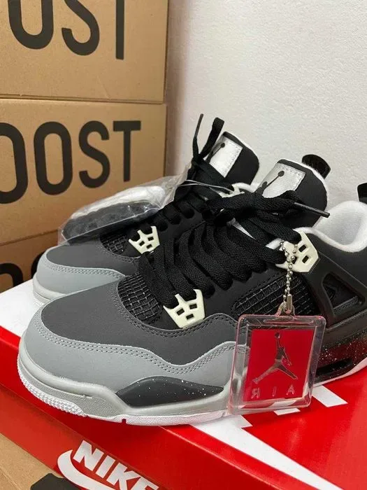 Кроссовки Nike Jordan 4 grey / Джордан серые высокие 37 38 39 40 — фото 7