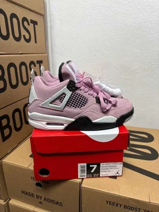 Кроссовки Nike Jordan 4 pink / Джордан розовые высокие 37 38 39 40 — фото 2