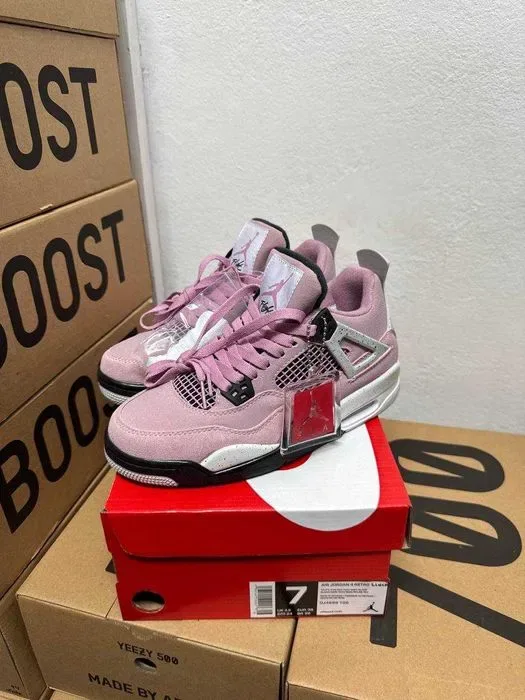 Кроссовки Nike Jordan 4 pink / Джордан розовые высокие 37 38 39 40 — фото 3
