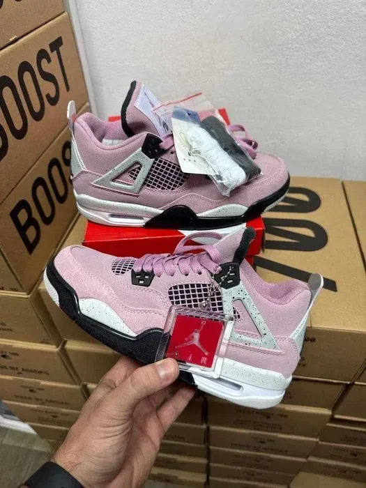 Кроссовки Nike Jordan 4 pink / Джордан розовые высокие 37 38 39 40 — фото 5