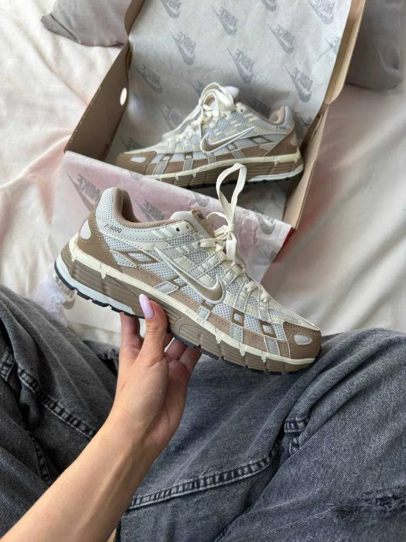 Кроссовки Nike P-6000 beige / Найк П-6000 бежевые 36 37 38 39 40 — фото 6