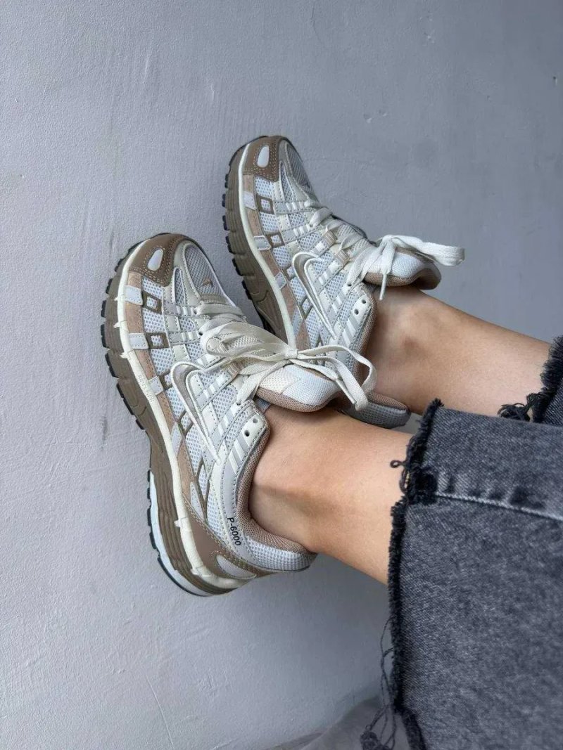 Кроссовки Nike P-6000 beige / Найк П-6000 бежевые 36 37 38 39 40 — фото 7