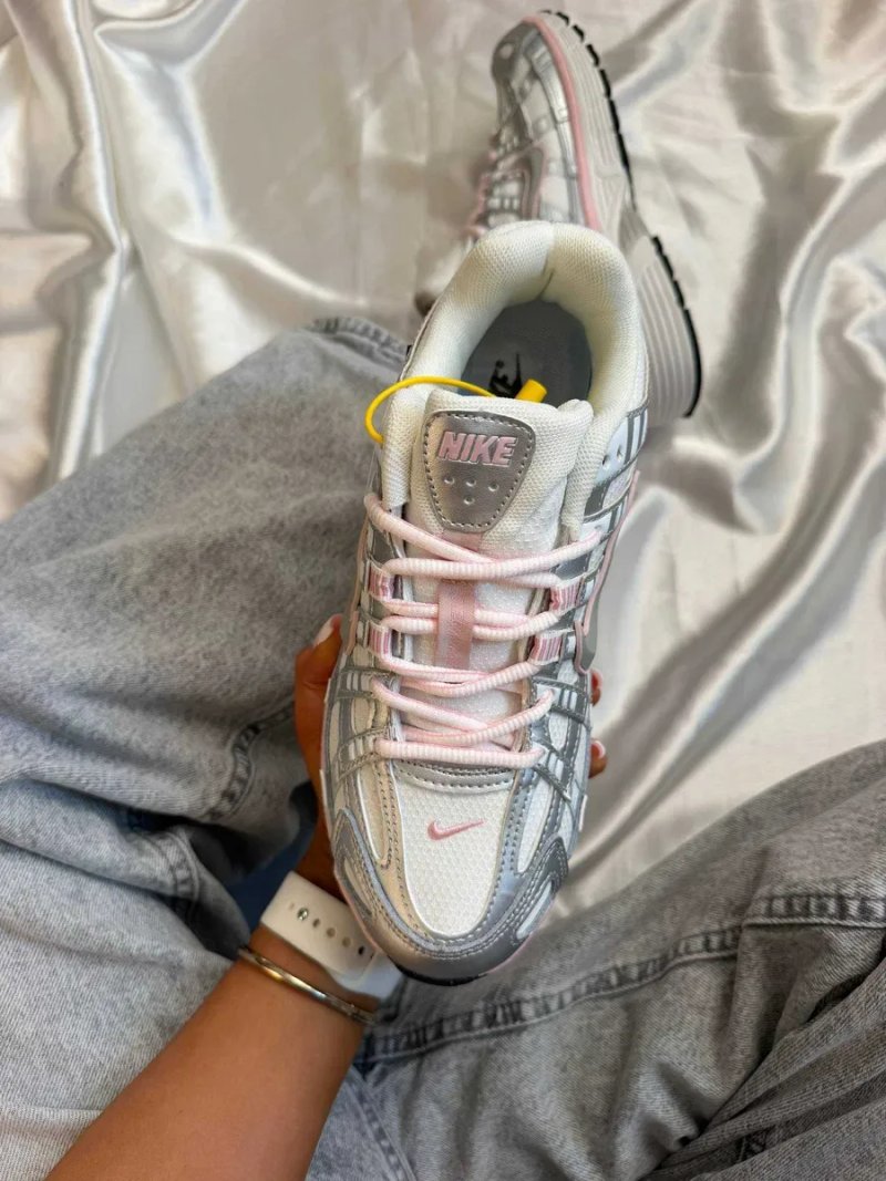Кроссовки Nike P-6000 White Elemental Pink CorDura / Найк П-6000 белые розовые влагозащита 36 37 38 39 40 41 — фото 3