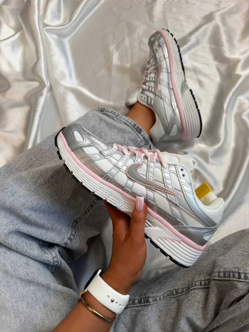 Кроссовки Nike P-6000 White Elemental Pink CorDura / Найк П-6000 белые розовые влагозащита 36 37 38 39 40 41 — фото 4
