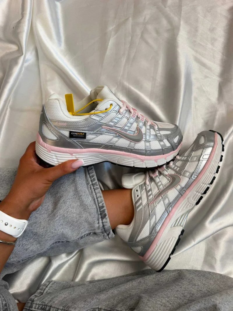 Кроссовки Nike P-6000 White Elemental Pink CorDura / Найк П-6000 белые розовые влагозащита 36 37 38 39 40 41 — фото 5