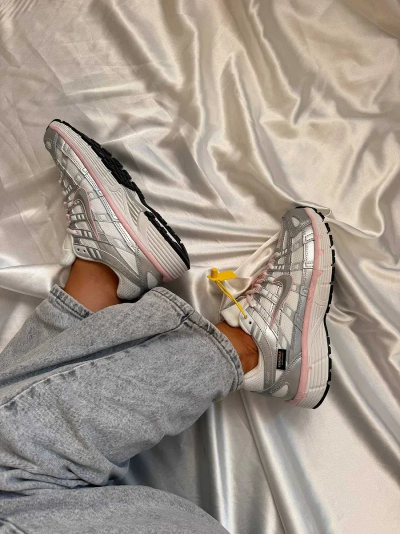 Кроссовки Nike P-6000 White Elemental Pink CorDura / Найк П-6000 белые розовые влагозащита 36 37 38 39 40 41 — фото 6